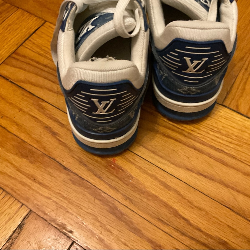 Louis Vuitton White and Blue Sneakers - Picture 2 of 5